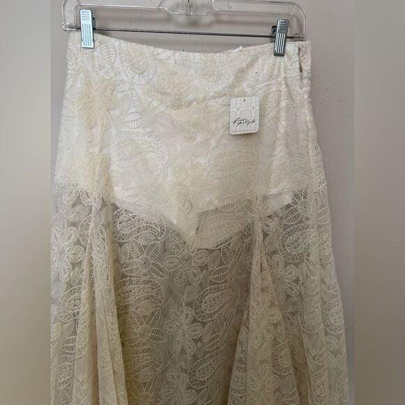Free People Beat of the Moment Maxi Skirt - Ivory - 4 - NWT - Picture 4 of 5